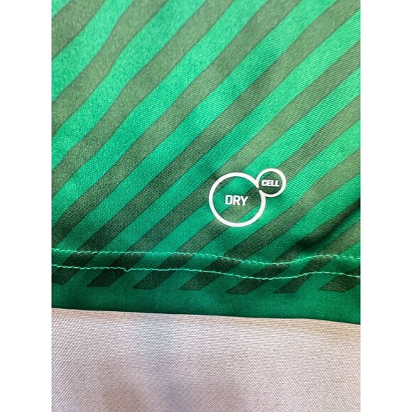 Puma Mens DryCell Soccer T-Shirt Size XL Green Striped Sportswear Short Sleeve - Picture 4 of 12